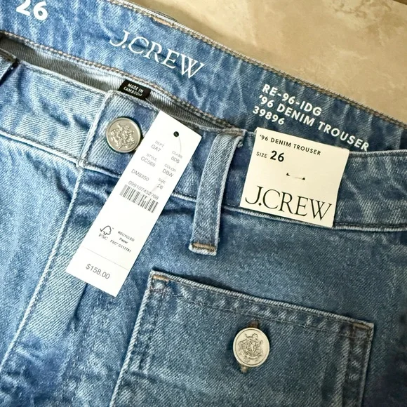 J. Crew NWT High-rise Sailor denim trouser in 1996 semi-stretch - Picture 9 of 10